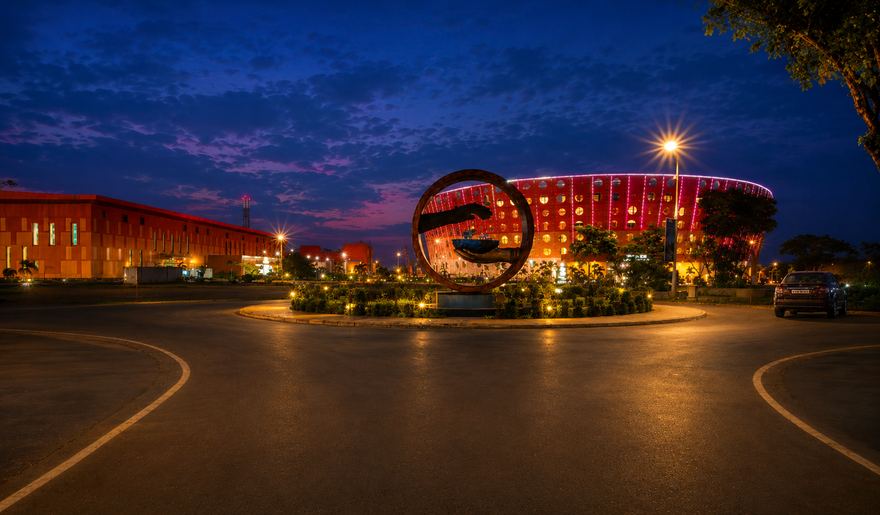 The UBCC campus in the evening